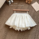 Summer Teen Girls Puff Skirt Retro Checkered High Waist A-Line Mini Skirt for Kids Cute Bubble Hem School Children Short Skirt