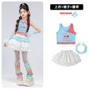 Teen Girls Hip Hop Street Dance Costume Set Children Lace Crop Top And Pants with Skirt K-pop Streetwear Kids Jazz Group Outfit