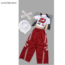 Girls K-pop Fashion Crop Top Joggers Street Dance Cargo Pants Children Streetwear Girl Group Costumes Kids Hip Hop Clothes Sets