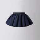 Summer Teen Girls Puff Skirt Retro Checkered High Waist A-Line Mini Skirt for Kids Cute Bubble Hem School Children Short Skirt