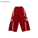 Girls K-pop Fashion Crop Top Joggers Street Dance Cargo Pants Children Streetwear Girl Group Costumes Kids Hip Hop Clothes Sets