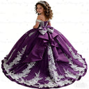 Princess Pageant Dress With Train Sky Blue 2026 Birthday Gown Kids Beaded Lace Flower Girl Dress Customized Wedding Party Frock
