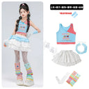 Teen Girls Hip Hop Street Dance Costume Set Children Lace Crop Top And Pants with Skirt K-pop Streetwear Kids Jazz Group Outfit