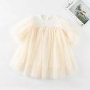 New Baby Dresses Autumn Children's Dresses Girls'dresses With Flowers Yarn Tulle Puffy Sleeve Jasmine Princess Party 1-7 Years