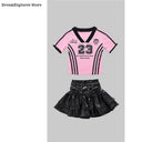 Girls K-pop Crop Top Cargo Pants Dance Tiered Skirts Children Pink Costumes Kids Hip Hop Streetwear Jazz Girl Group Clothes Sets