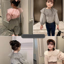 Girls Jackets 2025 Autumn Fall Cardigan New Baby Cute Sweet Girls Clothing  Kids Children Top Lace Lapel Jacket For Girls Autumn