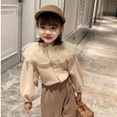 Girls Jackets 2025 Autumn Fall Cardigan New Baby Cute Sweet Girls Clothing  Kids Children Top Lace Lapel Jacket For Girls Autumn
