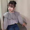 Girls Jackets 2025 Autumn Fall Cardigan New Baby Cute Sweet Girls Clothing  Kids Children Top Lace Lapel Jacket For Girls Autumn