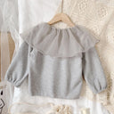 Girls Jackets 2025 Autumn Fall Cardigan New Baby Cute Sweet Girls Clothing  Kids Children Top Lace Lapel Jacket For Girls Autumn