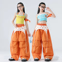 Chicas K-pop Crop Sweet Tank Top Street Dance Cargo Pants Enfant Hip Hop Streetwear Aldult Jazz Costumes Group Clothes Sets 2026