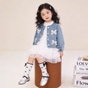 Girls' Jean Jacket New Spring Clothes Spring and Autumn Children Children Little Girl Western Style Top