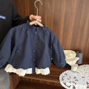 Baby Girl Korean Short Trench Coat Girls Spring Autumn 2026 New Baby Girls Kids Stylish Trendy Ruffled Jacket