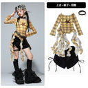 Girls K-pop Irregular Crop Top Street Dance Shorts Girl Group Clothes Set Kid Jazz Cute Costume Children Hip Hop Streetwear