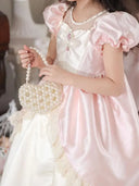 Girl Pink Flower Princess Luxury Dress Kids Birthday Holiday Party Dresses Photography Children Clothes 3-11Y