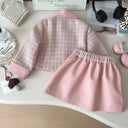 Elegant Girls Baby Clothing Set Jackets+skirts Fashion Kids 2024 Children Birthday Party Beautiful Clothes New Suits