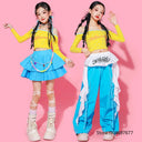 Girls K-pop Crop Tops Cargo Pants Street Dance Outfits Kids Hip Hop Jazz Clothes Sets Children Streetwear Girls Sweet Costumes