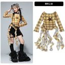Girls K-pop Irregular Crop Top Street Dance Shorts Girl Group Clothes Set Kid Jazz Cute Costume Children Hip Hop Streetwear