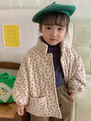 Quilted Jacket for Girl Girls Winter Coat Parka Flower Printed Kids Casual Warm Cotton Outerwear Coats Infant Padding 2025 New