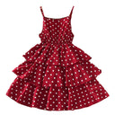 Princess Dress for Kids 4-12 Years Summer Polka Dot Cake Dress For Girls Formal Dresses Birthday Hosting Party Beach Vacation