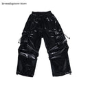 Girls K-pop Crop Top Cargo Pants Dance Tiered Skirts Children Pink Costumes Kids Hip Hop Streetwear Jazz Girl Group Clothes Sets