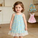Summer Princess Dress for Little Girls Trendy Baby Kids Summer Wear with Straps Baby Girl Clothes