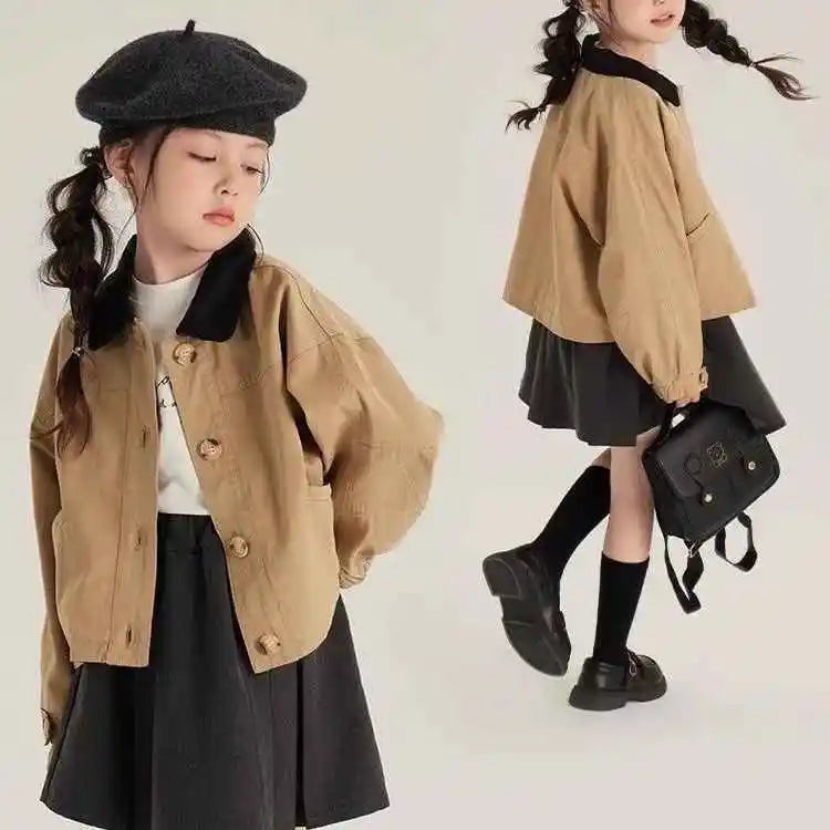Girls Jacket 2025 Spring New Childrens Baby Jacket Top Spring and Autumn Versatile Coat baby girl clothes