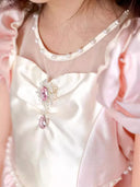 Girl Pink Flower Princess Luxury Dress Kids Birthday Holiday Party Dresses Photography Children Clothes 3-11Y
