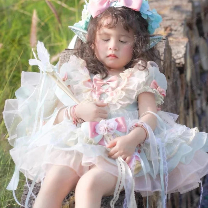 Spanish Princess Dress for Girls Children's Birthday Prom Dress Flower Girl Wedding Dress Lolita Style Ins Fashion