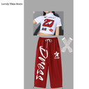 Girls K-pop Fashion Crop Top Joggers Street Dance Cargo Pants Children Streetwear Girl Group Costumes Kids Hip Hop Clothes Sets