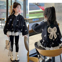 Kids Girls Coat Children's Bowknot Jacket 2025 New Princess Outerwear Spring Fashion Clothes Baby Autumn Casual Windbreaker