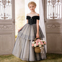 Children's Evening Dress Princess Dress Simple Elegant Outfit for Cat Shows Piano Performances, and Host Events