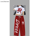 Girls K-pop Fashion Crop Top Joggers Street Dance Cargo Pants Children Streetwear Girl Group Costumes Kids Hip Hop Clothes Sets