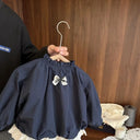 Baby Girl Korean Short Trench Coat Girls Spring Autumn 2026 New Baby Girls Kids Stylish Trendy Ruffled Jacket