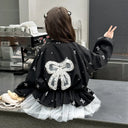 Kids Girls Coat Children's Bowknot Jacket 2025 New Princess Outerwear Spring Fashion Clothes Baby Autumn Casual Windbreaker
