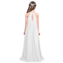Kids Flower Girls Princess Party Dress Lace Chiffon Wedding Bridesmaid Dresses Children Birthday Pageant Formal Evening Gown
