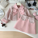 Elegant Girls Baby Clothing Set Jackets+skirts Fashion Kids 2024 Children Birthday Party Beautiful Clothes New Suits