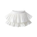 Girls Skirt White Pleated Layered Skirt School Child Black Pink All-match Tutu Casual Infant Kids Mini Short Skirt 3 To 16 Years