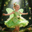 Summer Girls Tinkerbell Fairy Dresses Up for Girls Costume Kids Cosplay Flower Fairy Princess Clothes Christmas Party Outfit