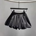 Summer Teen Girls Puff Skirt Retro Checkered High Waist A-Line Mini Skirt for Kids Cute Bubble Hem School Children Short Skirt
