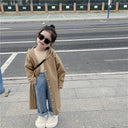 Girls Fashion Cardigan Jackets New Kids Spring Autumn Casual Coats Children Hooded Trend Long Jumper Versatile Knitted Clothing