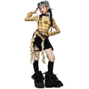 Girls K-pop Irregular Crop Top Street Dance Shorts Girl Group Clothes Set Kid Jazz Cute Costume Children Hip Hop Streetwear
