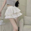 Girls Skirt White Pleated Layered Skirt School Child Black Pink All-match Tutu Casual Infant Kids Mini Short Skirt 3 To 16 Years