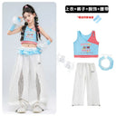 Teen Girls Hip Hop Street Dance Costume Set Children Lace Crop Top And Pants with Skirt K-pop Streetwear Kids Jazz Group Outfit