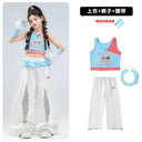 Teen Girls Hip Hop Street Dance Costume Set Children Lace Crop Top And Pants with Skirt K-pop Streetwear Kids Jazz Group Outfit