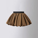 Summer Teen Girls Puff Skirt Retro Checkered High Waist A-Line Mini Skirt for Kids Cute Bubble Hem School Children Short Skirt