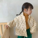 Quilted Jacket for Girl Girls Winter Coat Parka Flower Printed Kids Casual Warm Cotton Outerwear Coats Infant Padding 2025 New