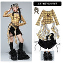 Girls K-pop Irregular Crop Top Street Dance Shorts Girl Group Clothes Set Kid Jazz Cute Costume Children Hip Hop Streetwear