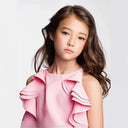New Girls Sweet Style Skirt Set Kids Party Performance Birthday Celebration Cute Outfit Fashion Dress Summer Korean Flared Hem