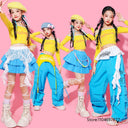 Girls K-pop Crop Tops Cargo Pants Street Dance Outfits Kids Hip Hop Jazz Clothes Sets Children Streetwear Girls Sweet Costumes
