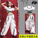 Kids Hip Hop K-pop Crop Top Street Dance Cargo Pants Pleated Skirts Girls Streetwear Children Jazz Costumes Stage Clothes Sets